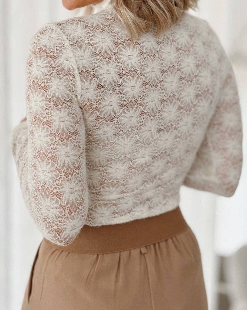 Floral Lace Long Sleeve Top, Feathered Farmhouse