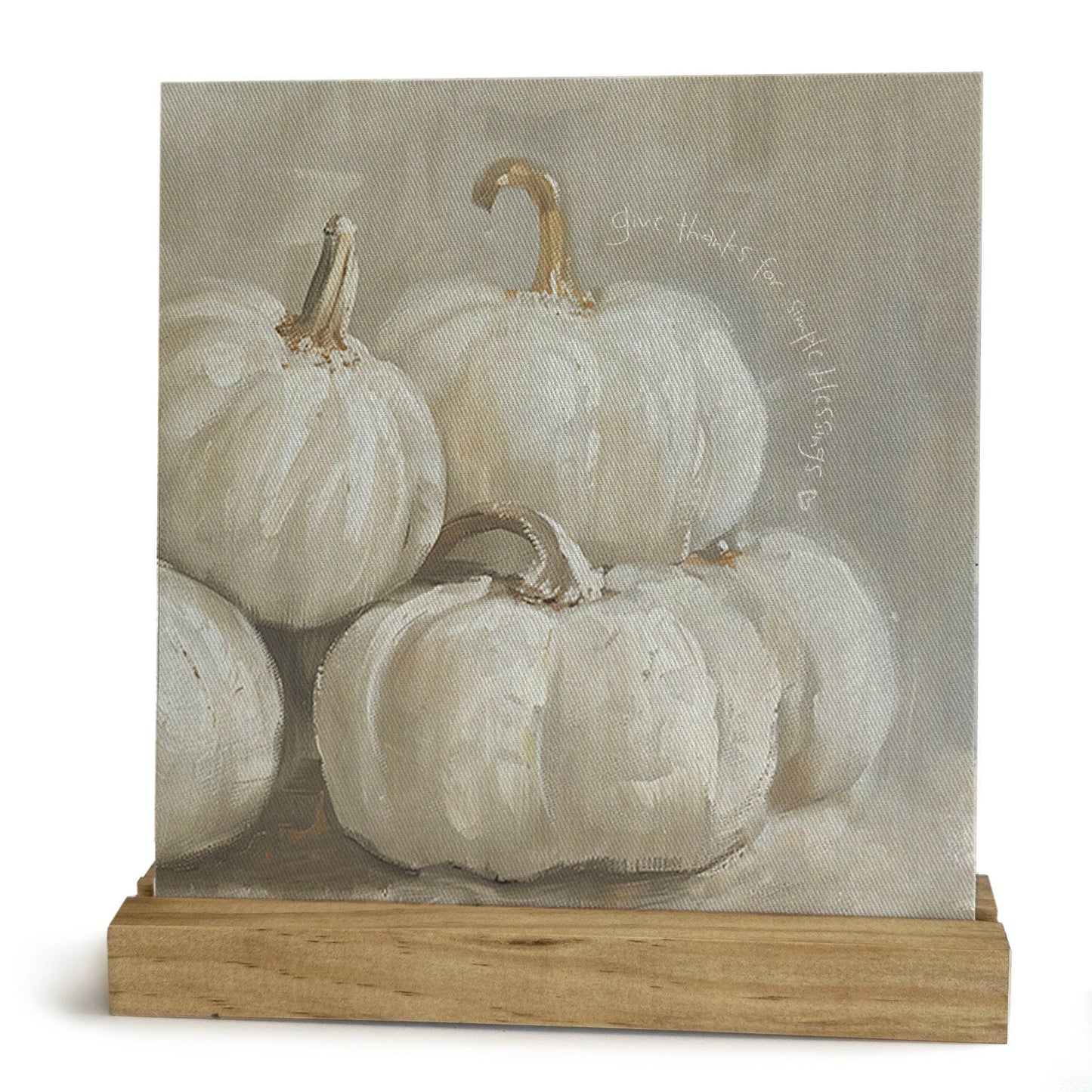 White Pumpkins Mini Canvas, Feathered Farmhouse