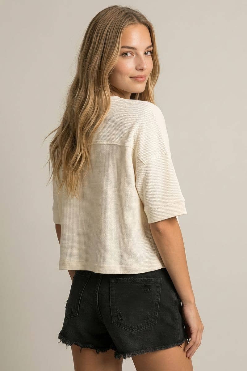 Boxy Knit Cardigan Top, Feathered Farmhouse
