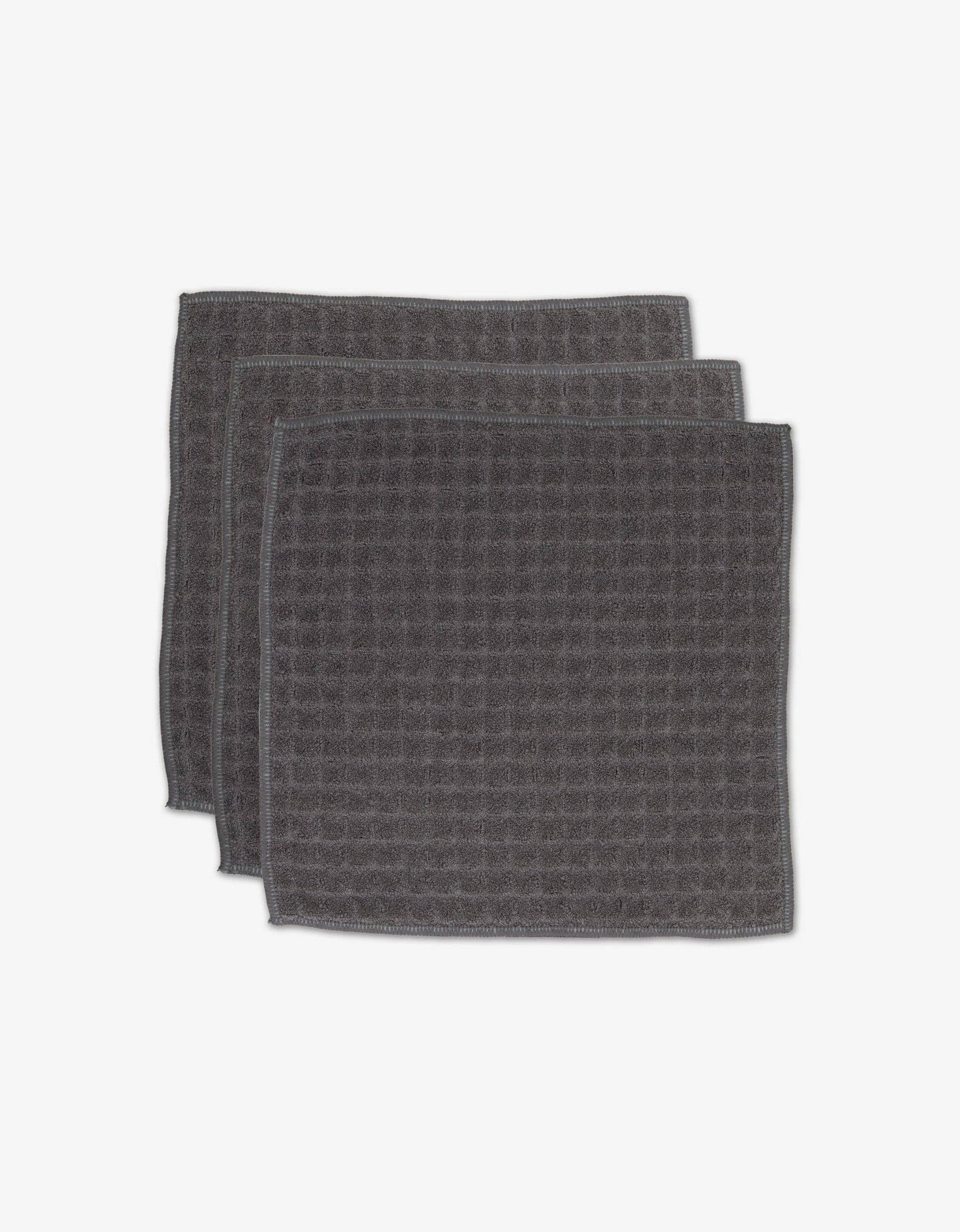 Charcoal Waffle Washcloth Set, Feathered Farmhouse