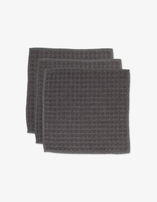 Charcoal Waffle Washcloth Set, Feathered Farmhouse