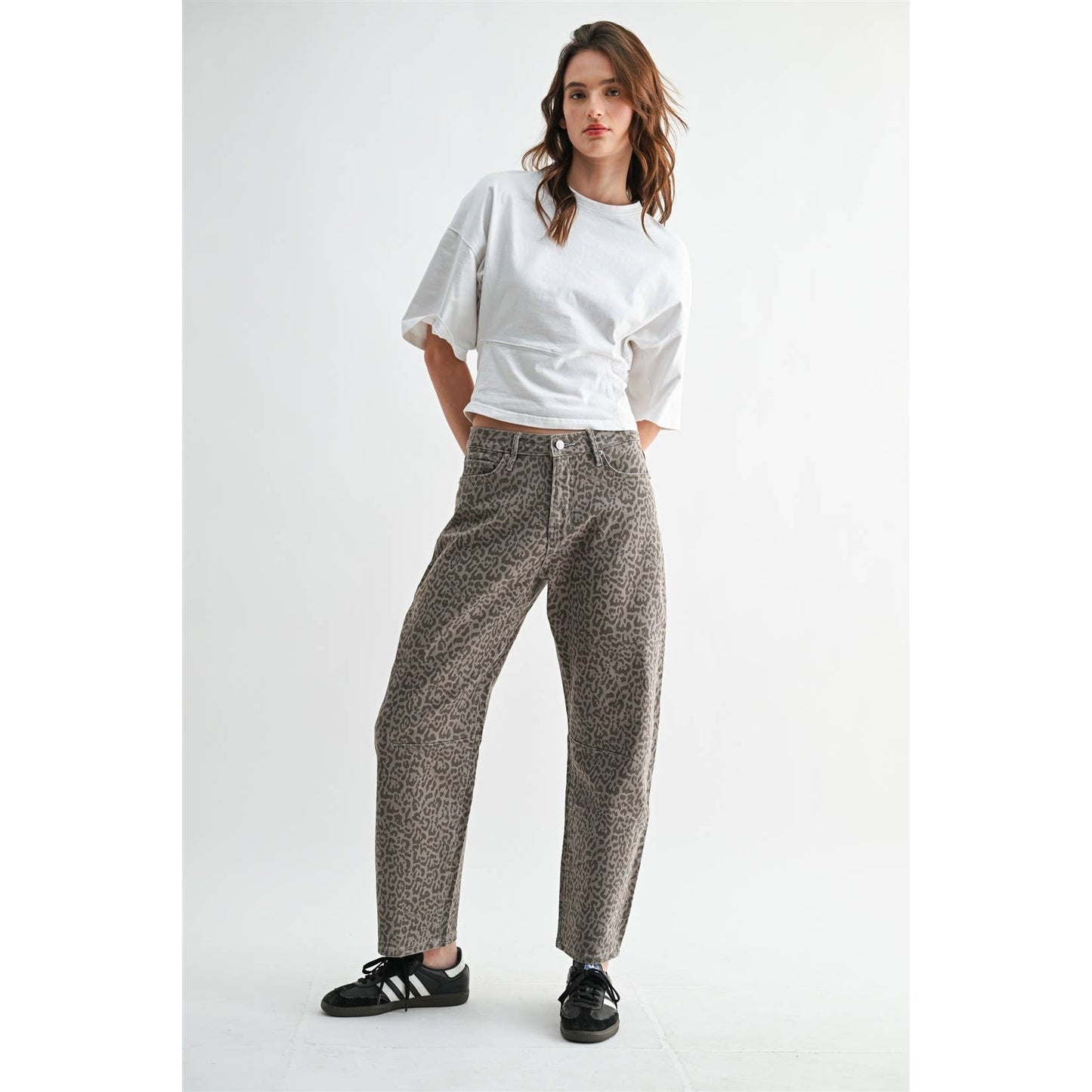 High Rise Ankle Barrel Jeans, Feathered Farmhouse