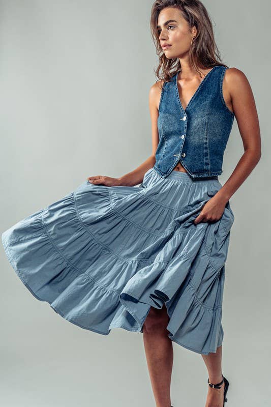 Denim Vest, Feathered Farmhouse