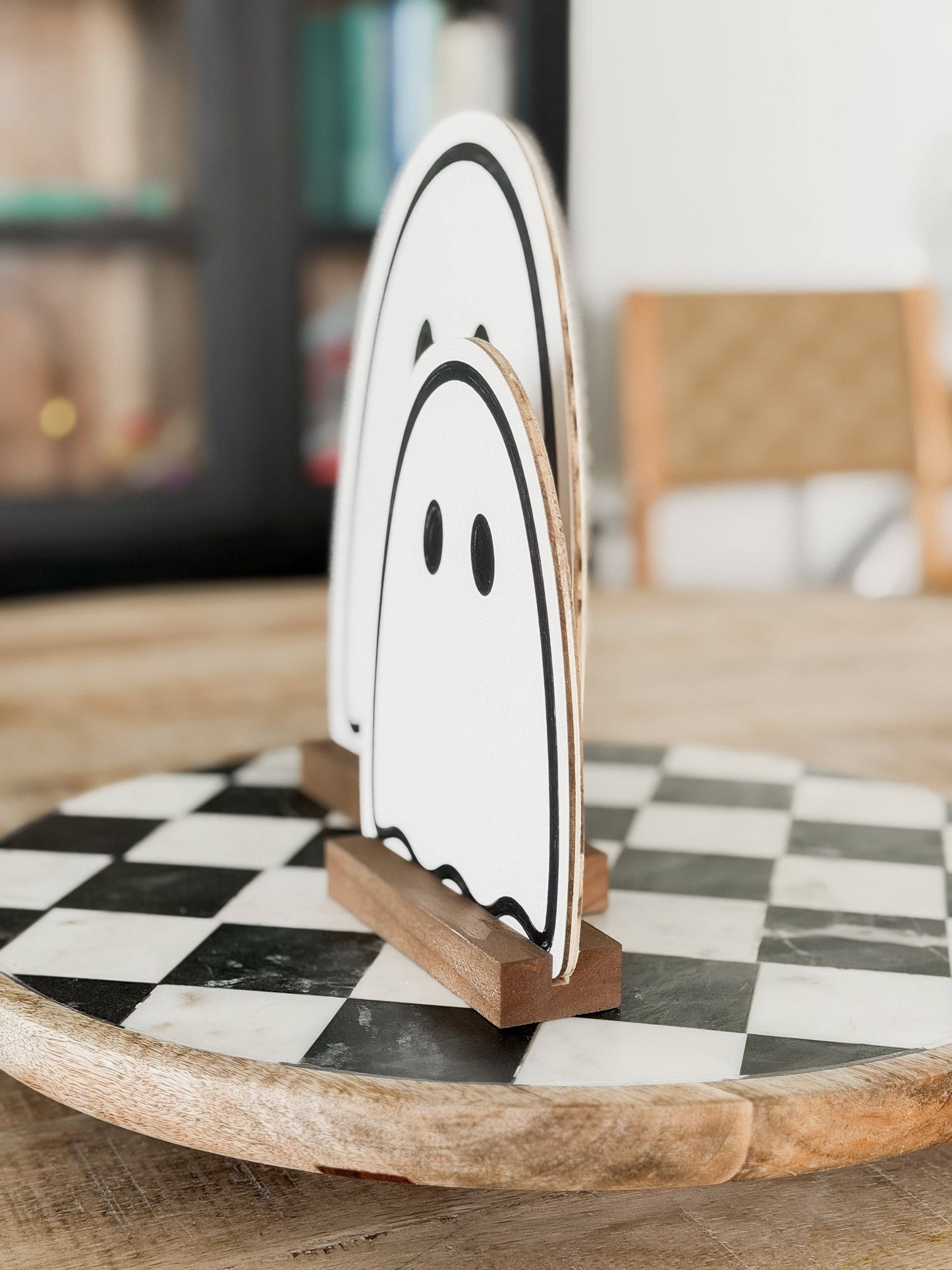 Wood Ghost Shelf Sitter, Feathered Farmhouse