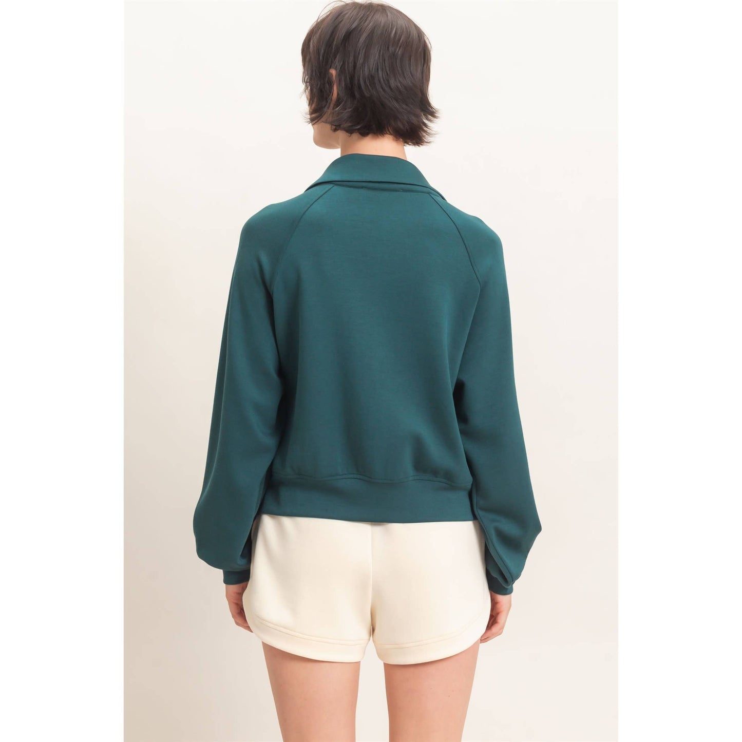 Half-Zip Collar Raglan Pullover, Feathered Farmhouse