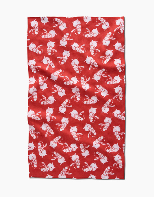 Smiley Frosty Tea Towel, Feathered Farmhouse