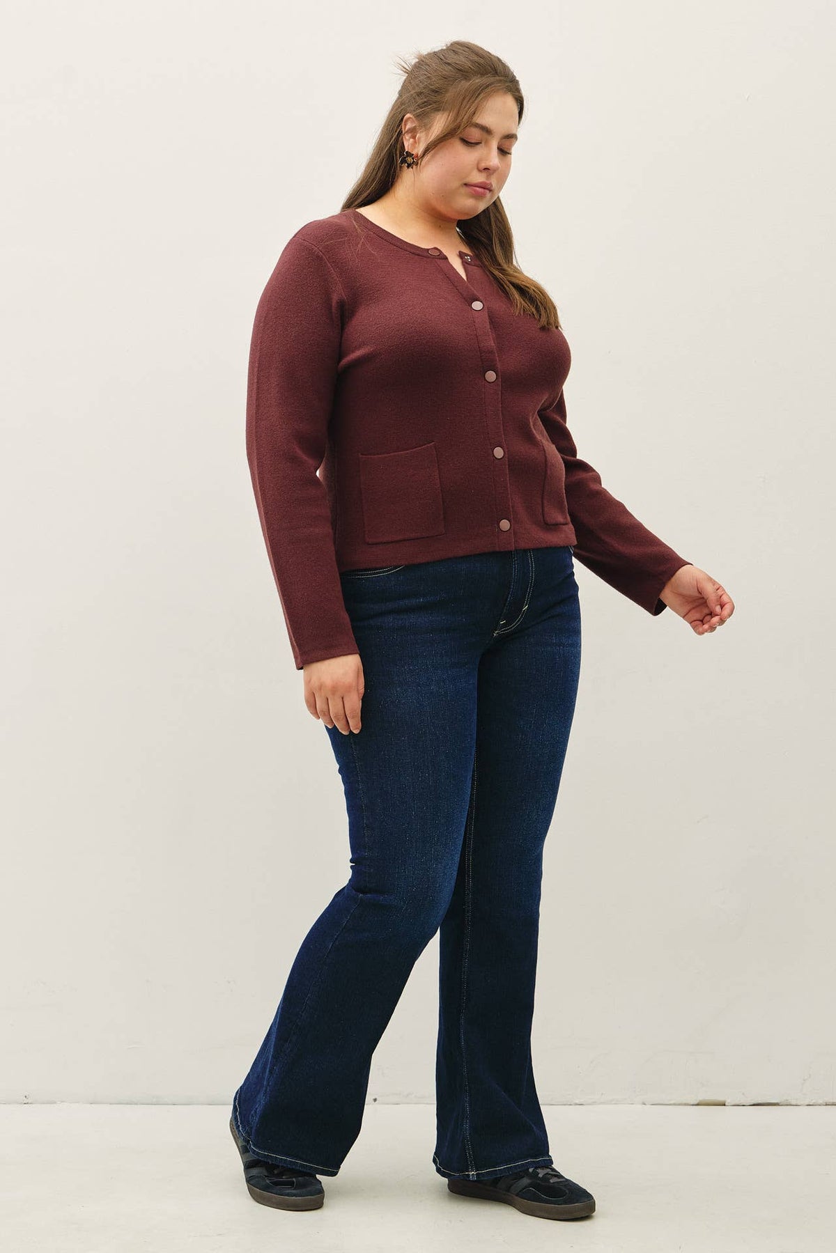 Traci Snap Button Cardigan, Feathered Farmhouse
