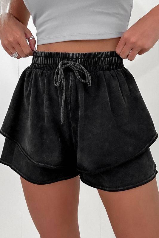 Mineral Wash French Terry Shorts, Feathered Farmhouse