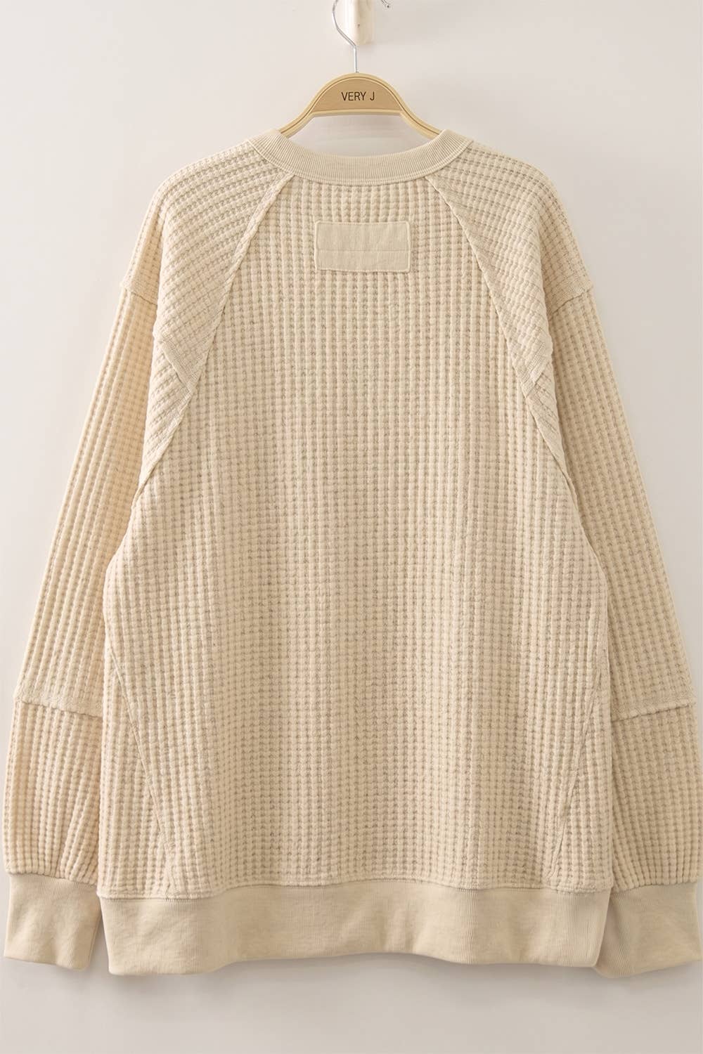 Cream Hannah Waffle Knit Pullover, Feathered Farmhouse