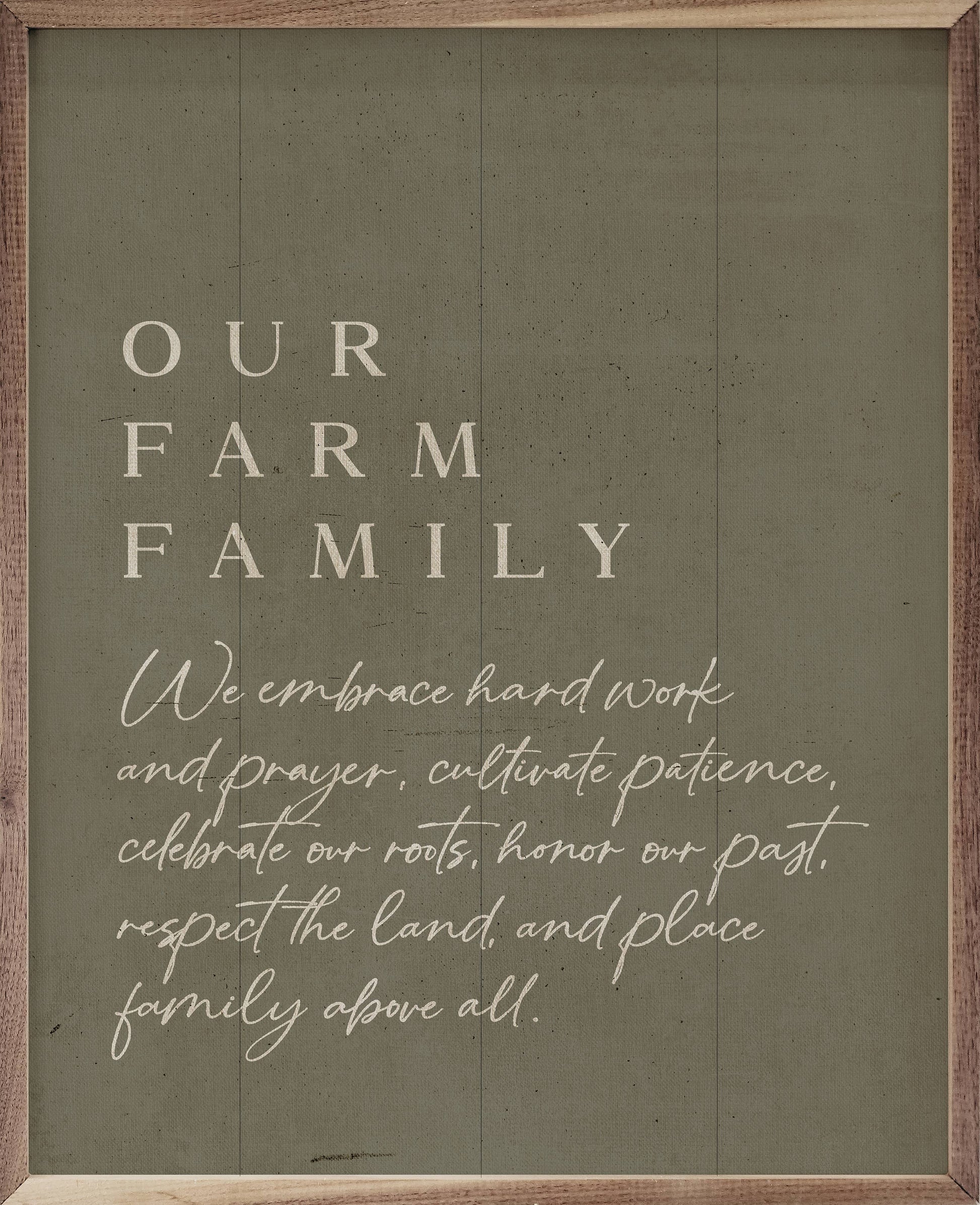 Our Farm Family Sign, Feathered Farmhouse
