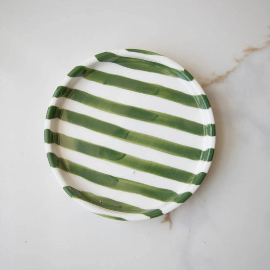Striped Plate, Feathered Farmhouse