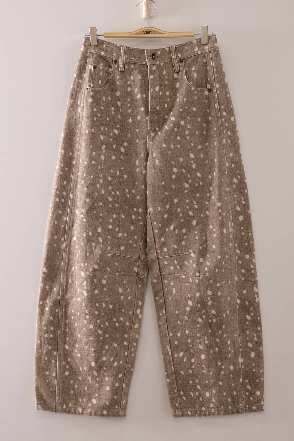 Bambi Print Barrel Pants, Feathered Farmhouse