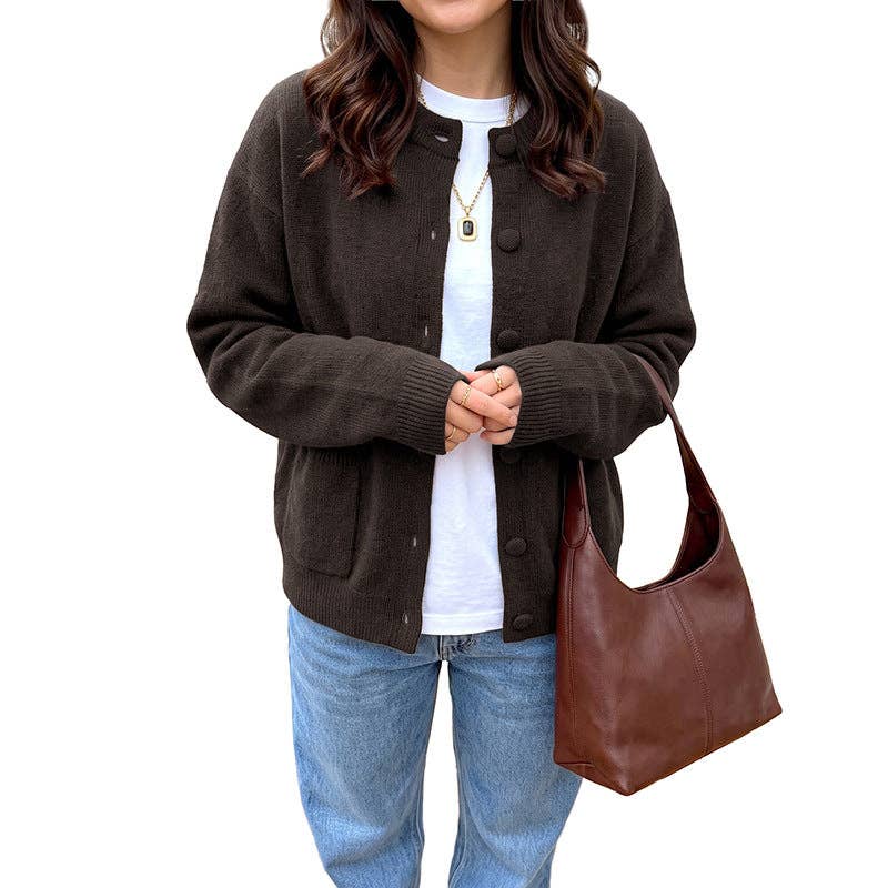 Kaycee Oversized Button Front Sweater, Feathered Farmhouse