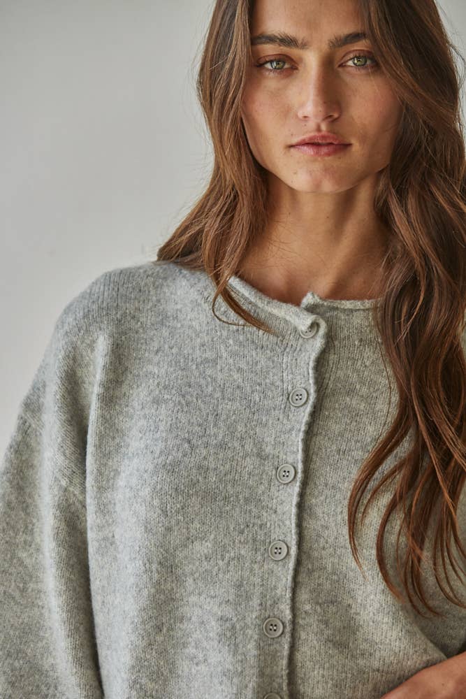 Quarter Sleeve Button Up Cardigan, Feathered Farmhouse