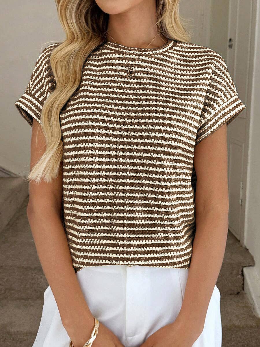 Haley Striped Top, Feathered Farmhouse