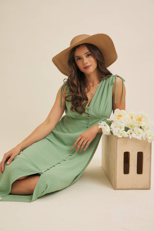 Polka Dot Midi Dress, Feathered Farmhouse