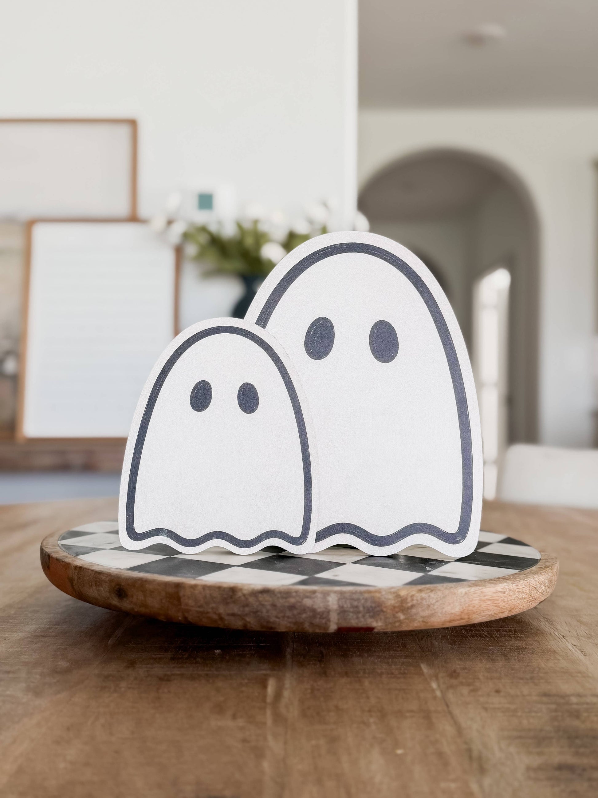 Wood Ghost Shelf Sitter, Feathered Farmhouse