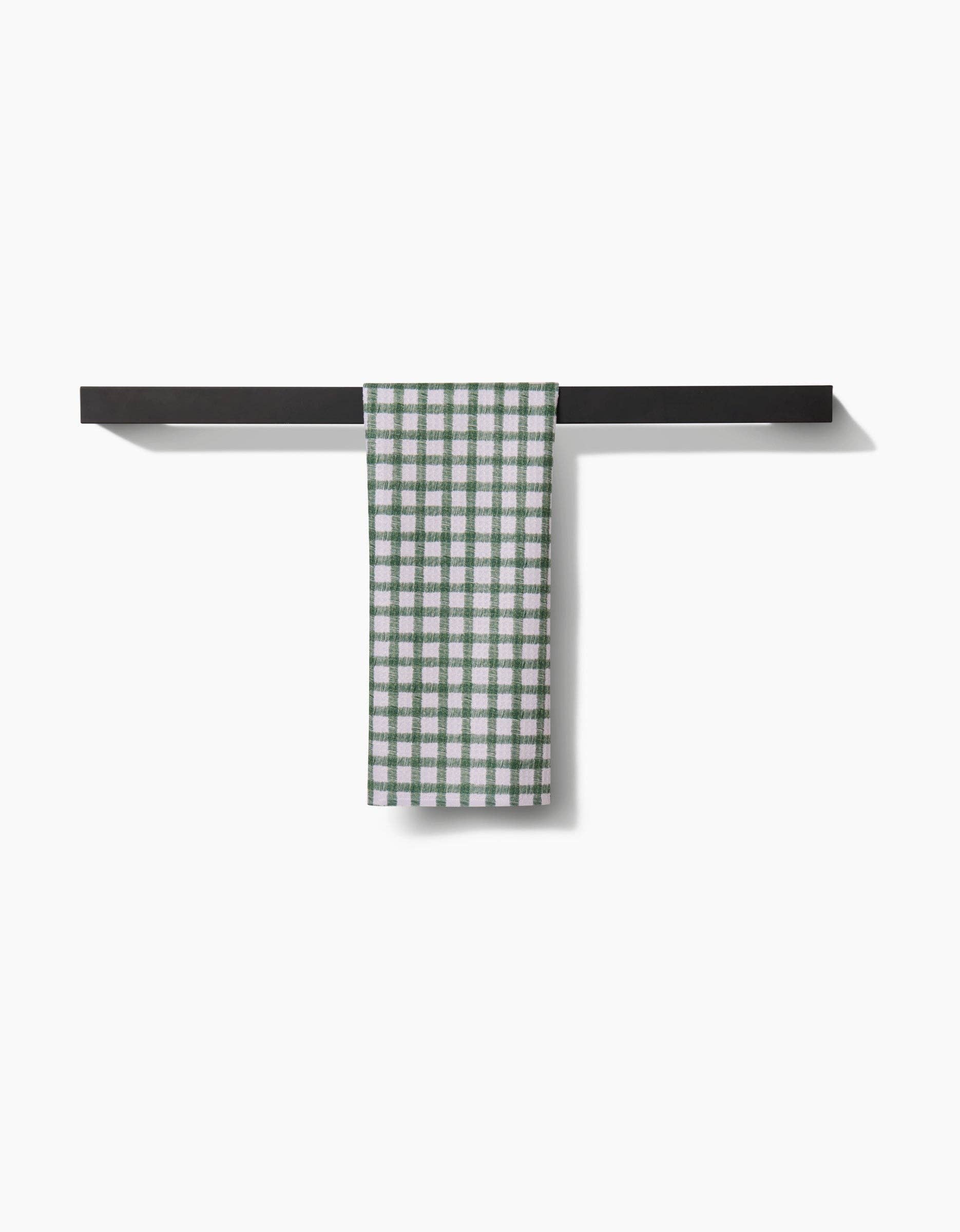 Fireside Plaid Green Bar Towel, Feathered Farmhouse