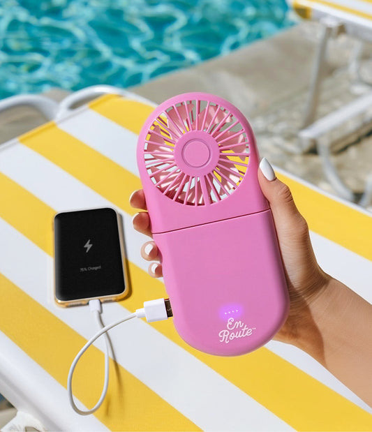 En Route Breeze Bank 2-in-1 Powerbank Fan, Feathered Farmhouse