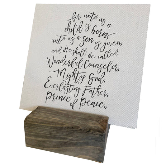 Unto Us A Child Is Born Mini Canvas, Feathered Farmhouse