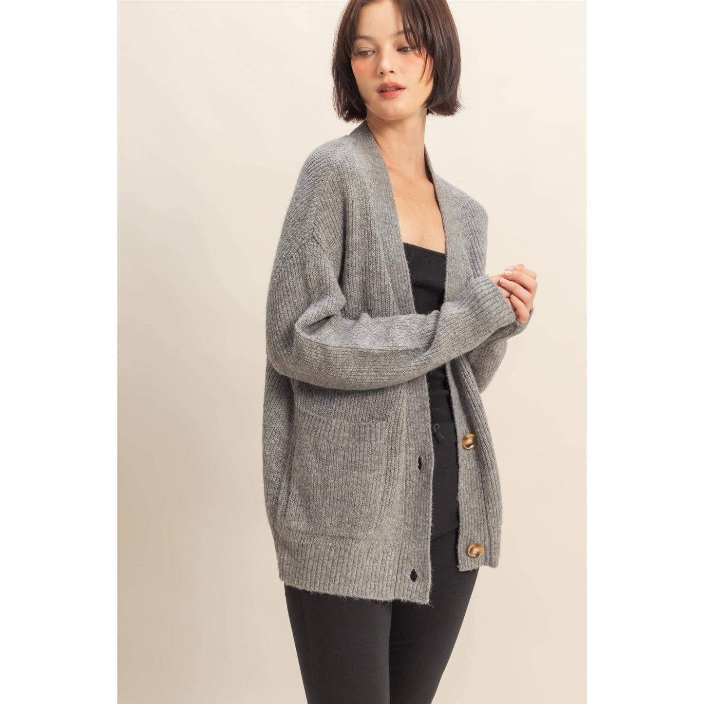 Cardigan Sweater with Front Pockets, Feathered Farmhouse