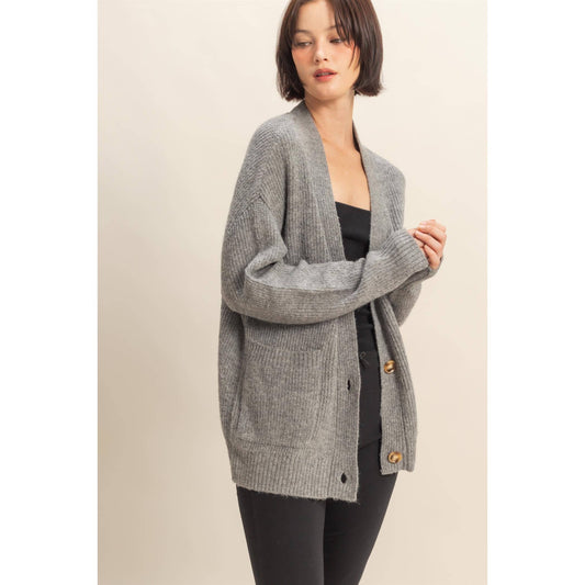 Cardigan Sweater with Front Pockets, Feathered Farmhouse