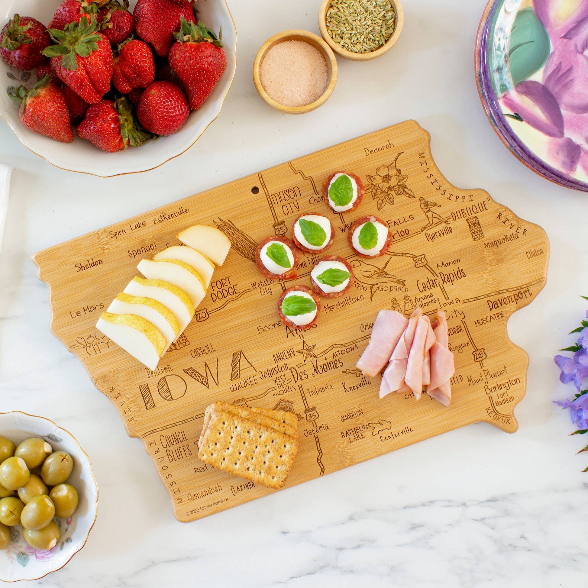 Destination Iowa Cutting Board, Feathered Farmhouse