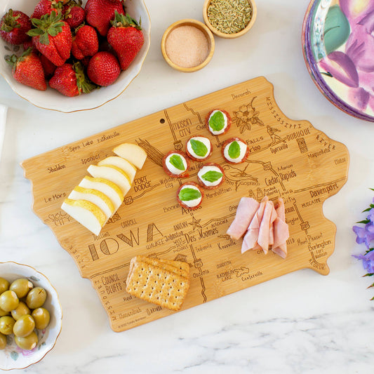 Destination Iowa Cutting Board, Feathered Farmhouse