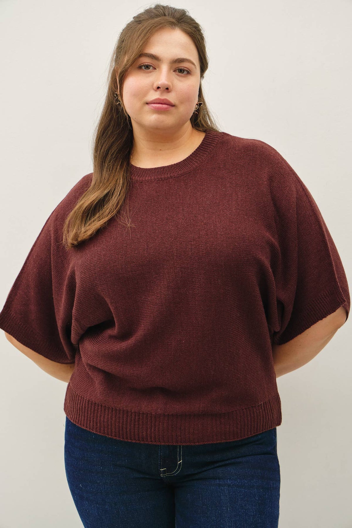 Chocolate Hazel Sweater Top, Feathered Farmhouse