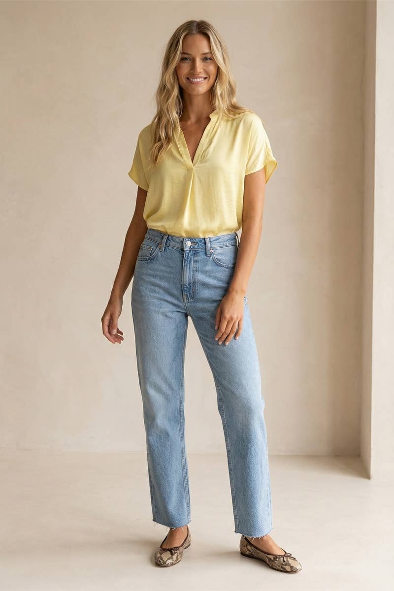 Lily Drop Shoulder Blouse, Feathered Farmhouse