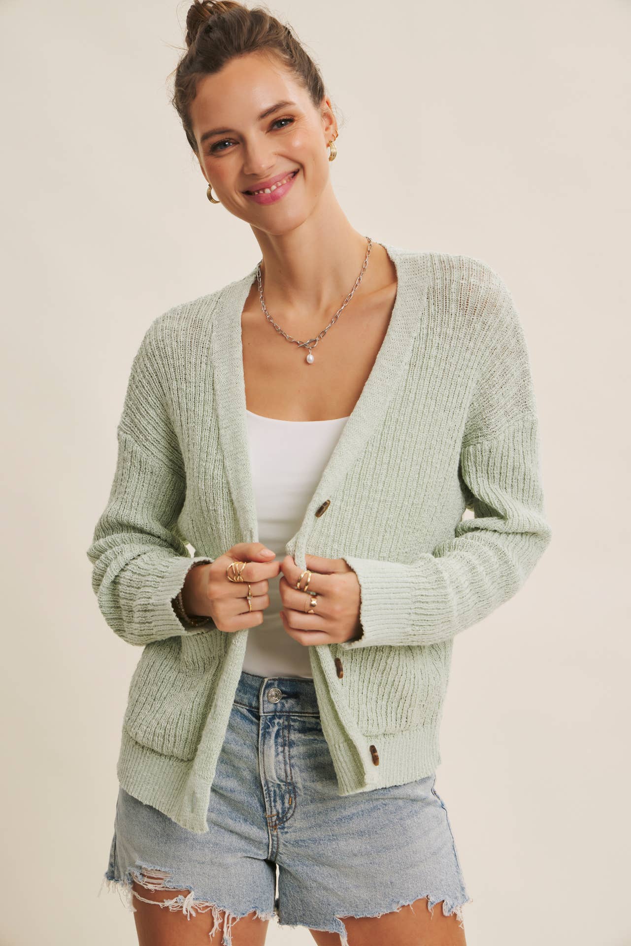 Slouchy Sweater Cardigan, Feathered Farmhouse
