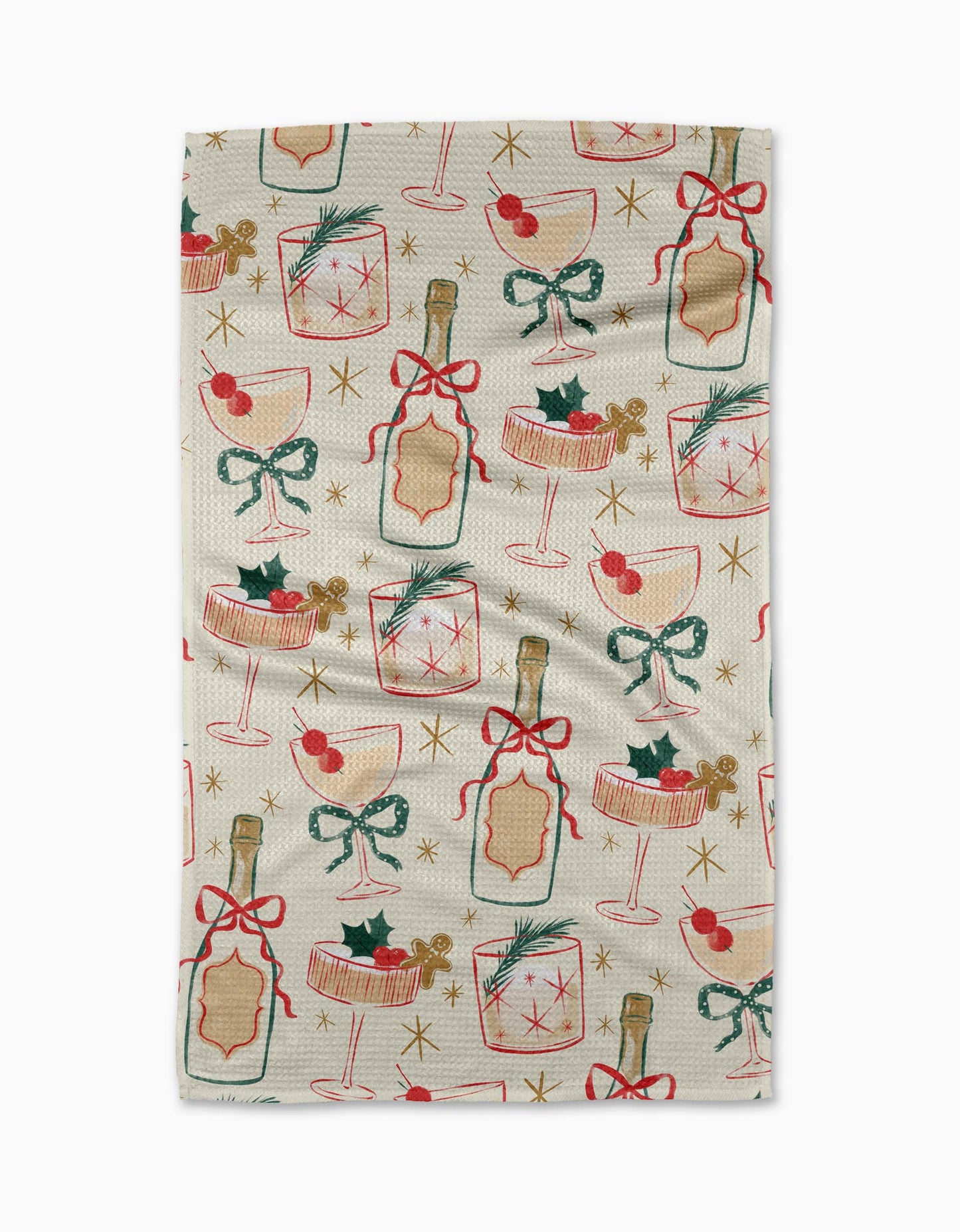 Christmas Cocktails Tea Towel, Feathered Farmhouse