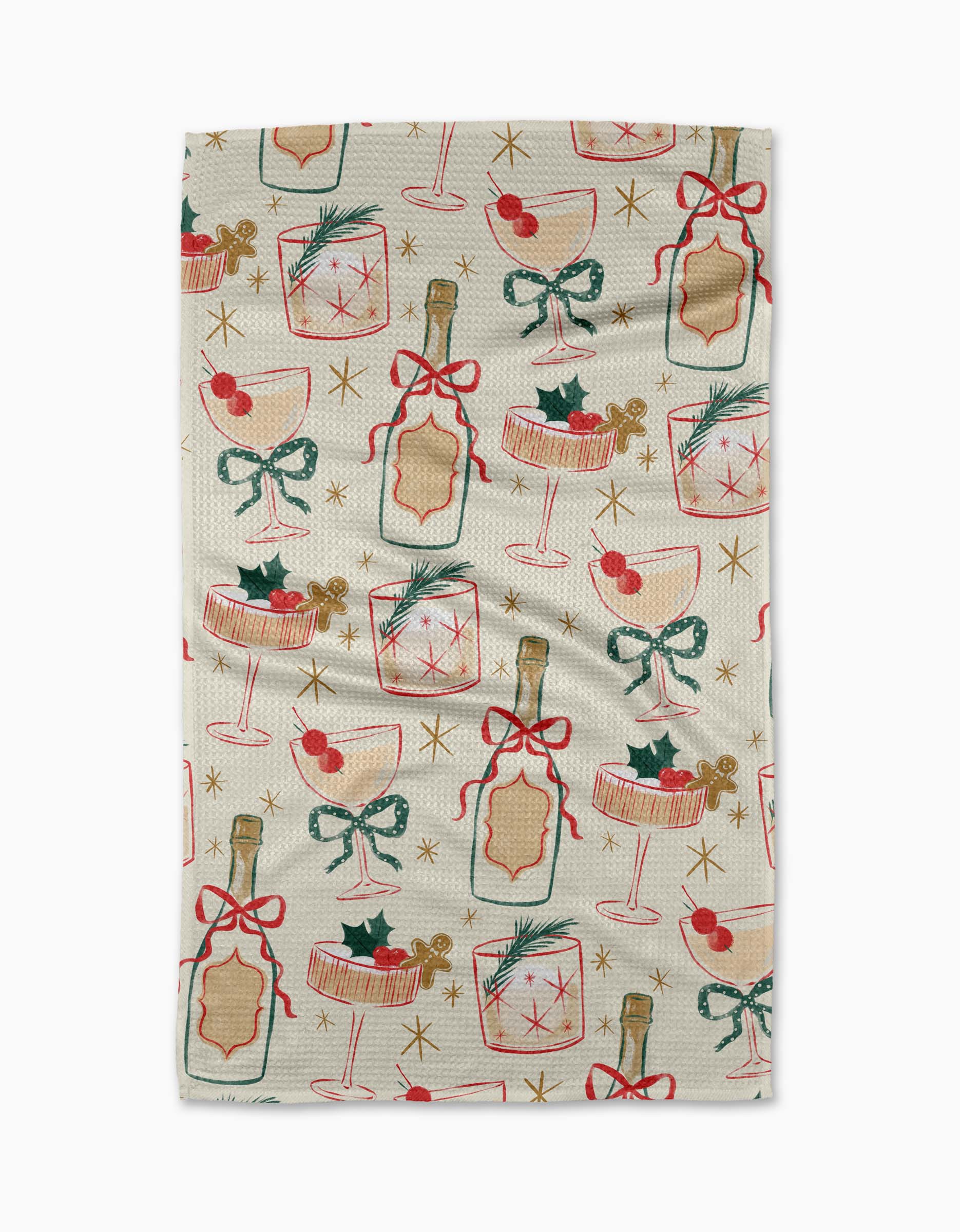 Christmas Cocktails Tea Towel, Feathered Farmhouse