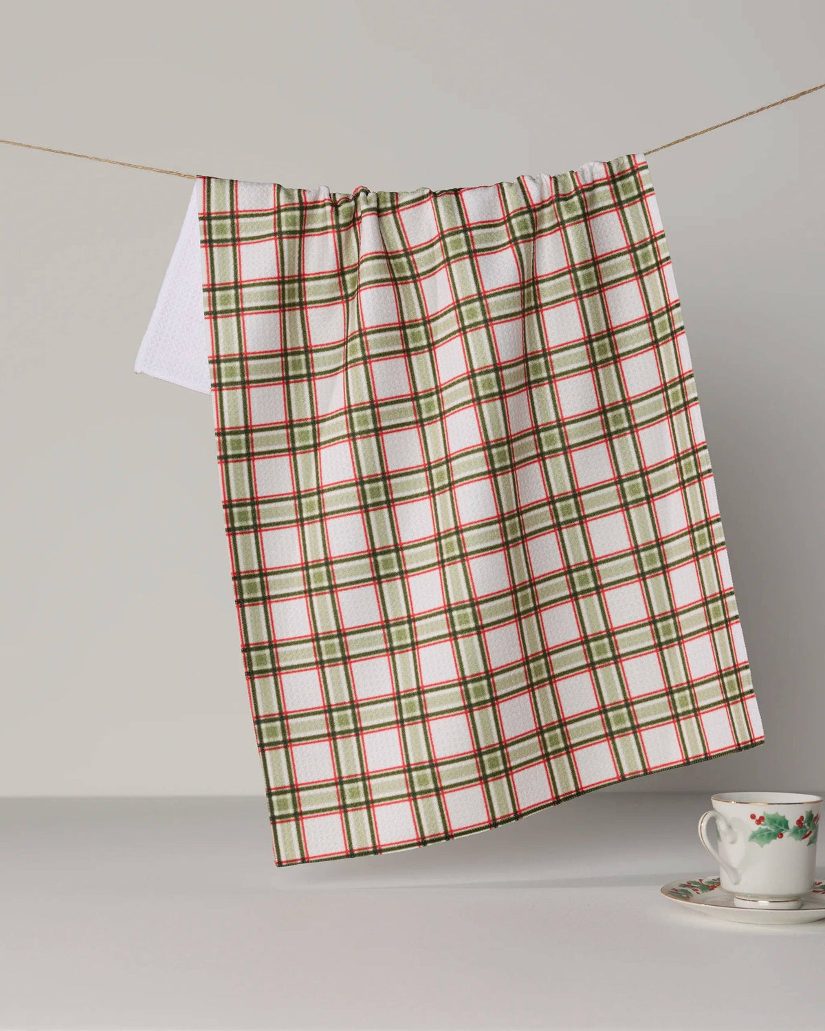 Stocking Plaid Tea Towel, Feathered Farmhouse