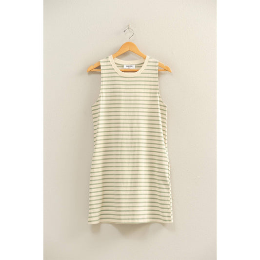 Striped Sleeveless Mini Dress, Feathered Farmhouse