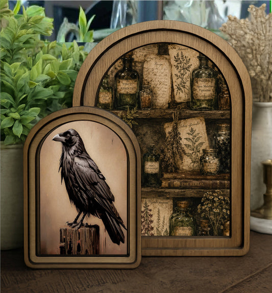 Apothecary Framed Arch Top, Feathered Farmhouse