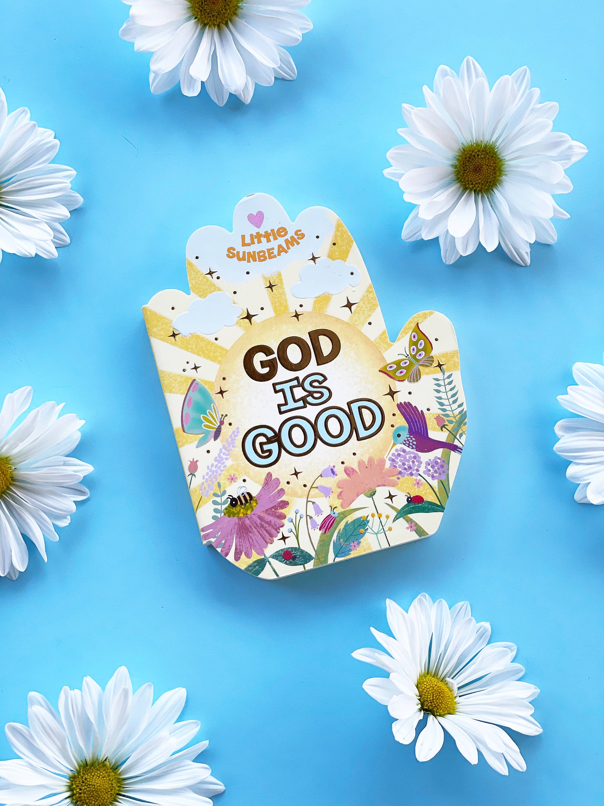 God is Good Praying Hands Shaped Board Book, Feathered Farmhouse