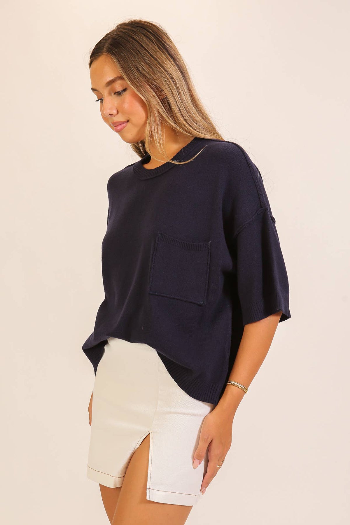 Black Clara Pocket Knit Sweater, Feathered Farmhouse