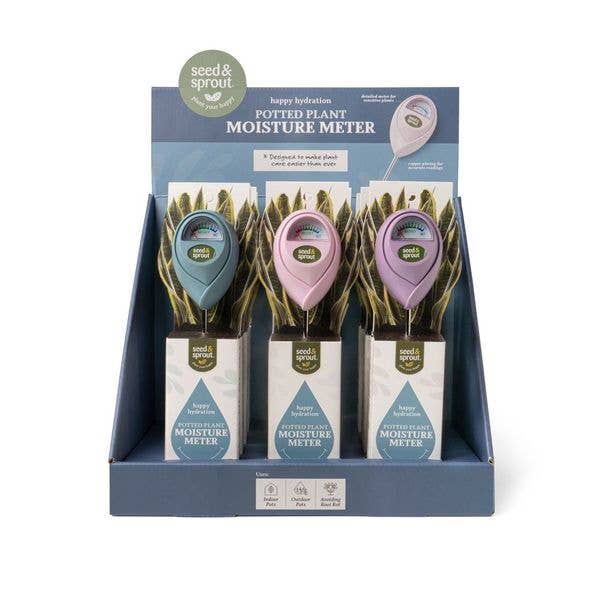 Seed & Sprout Potted Plant Moisture Meter, Feathered Farmhouse