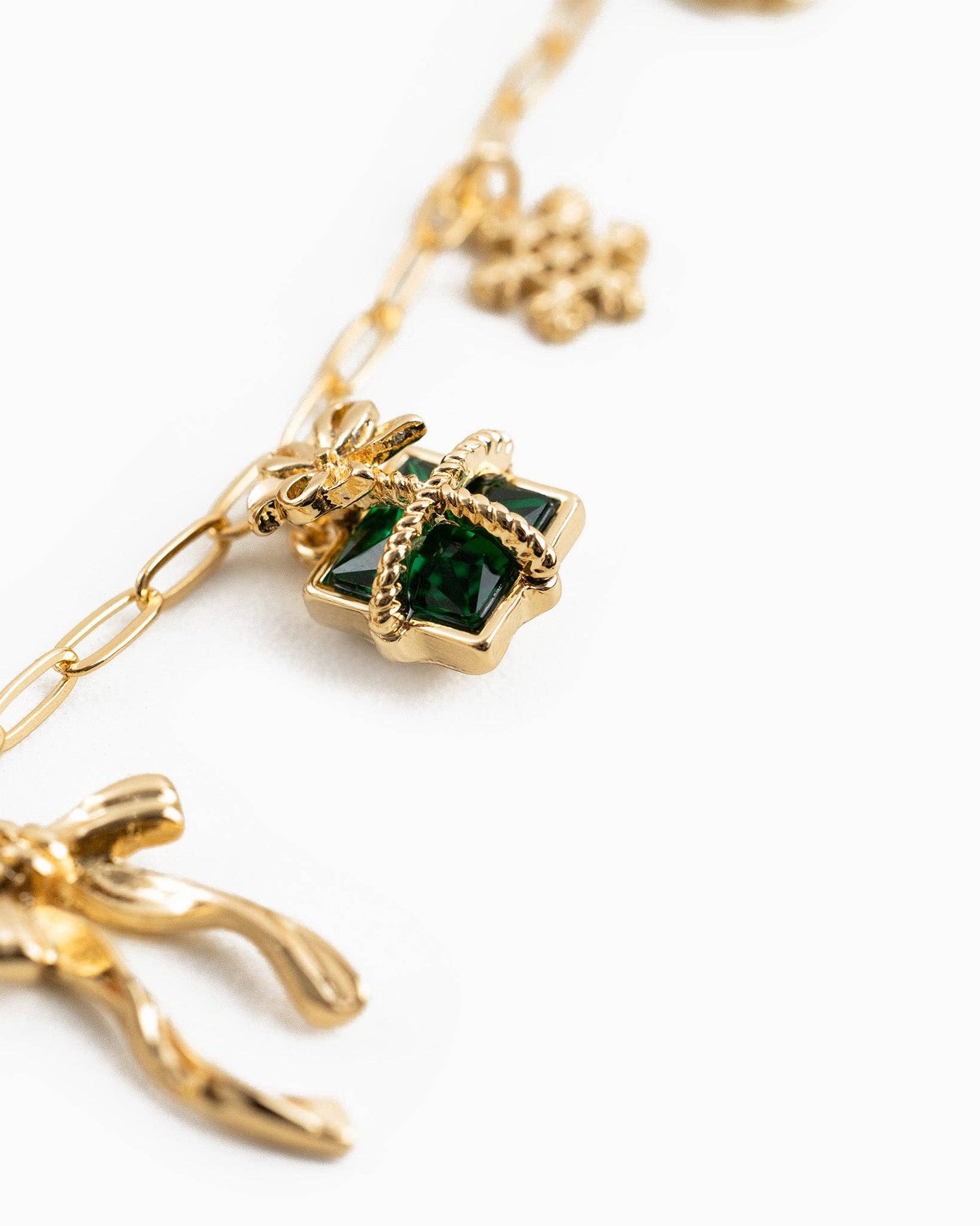 Sparkly Christmas Charm Necklace, Feathered Farmhouse
