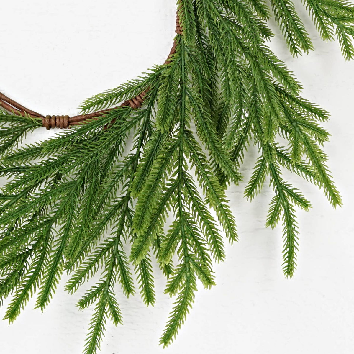 Evergreen Norfolk Pine Soft Touch Wreath, Feathered Farmhouse