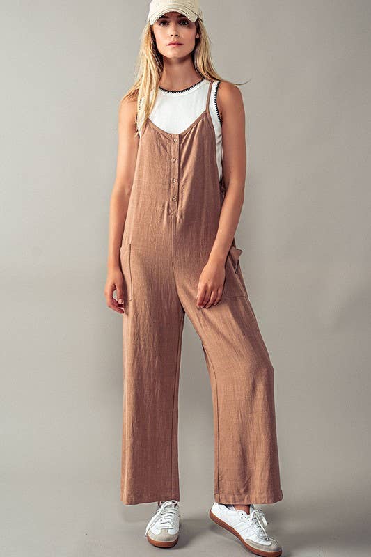 Pillowcase Linen Jumpsuit, Feathered Farmhouse