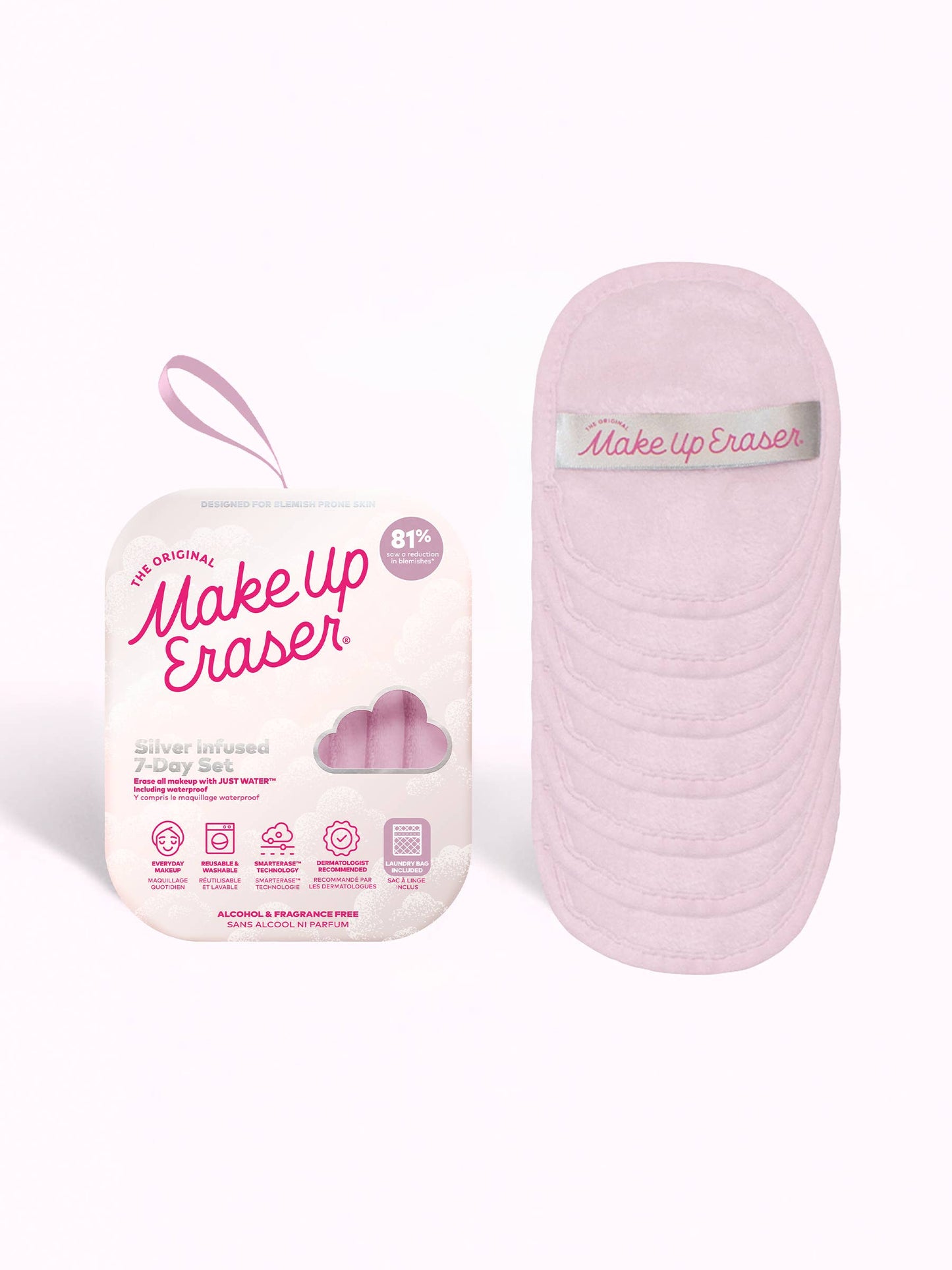 Silver Infused MakeUp Eraser 7-Day Set, Feathered Farmhouse