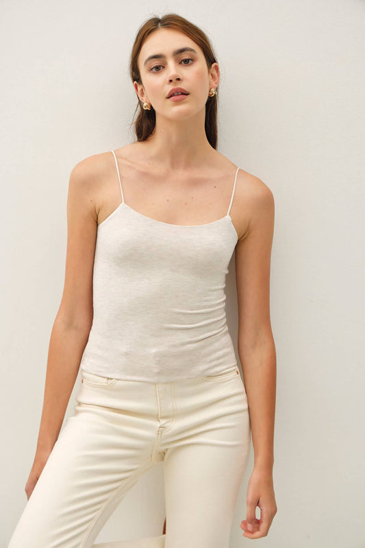 Oatmeal Basic Solid Cami, Feathered Farmhouse
