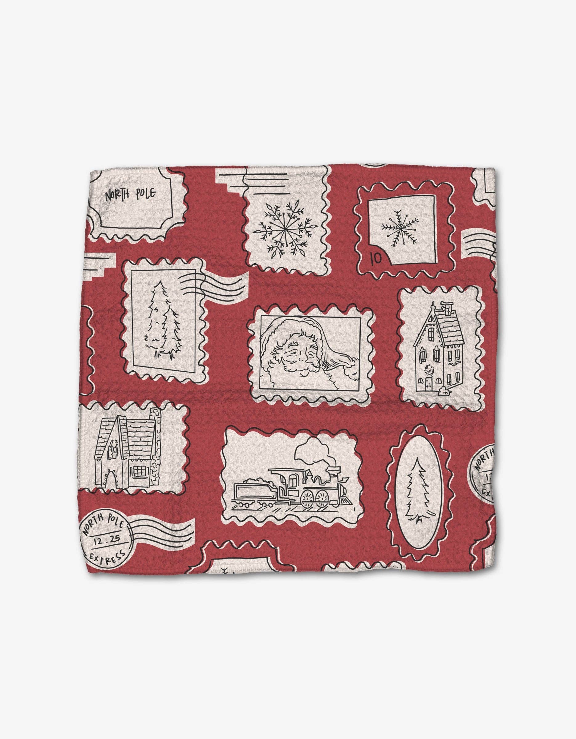 Christmas Santa Geometry Dishcloth Set, Feathered Farmhouse