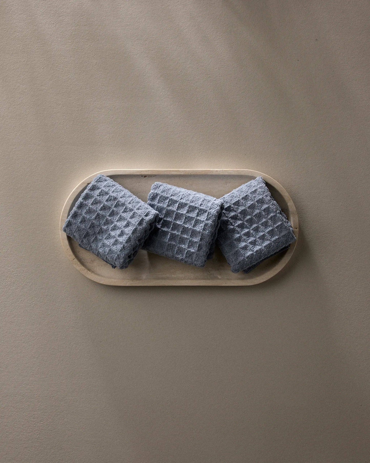 Sky Waffle Washcloth Set, Feathered Farmhouse