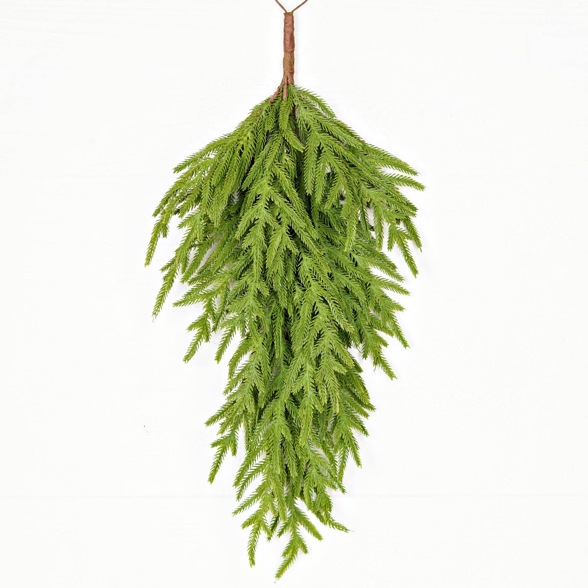 Evergreen Norfolk Pine Soft Touch Teardrop Swag, Feathered Farmhouse