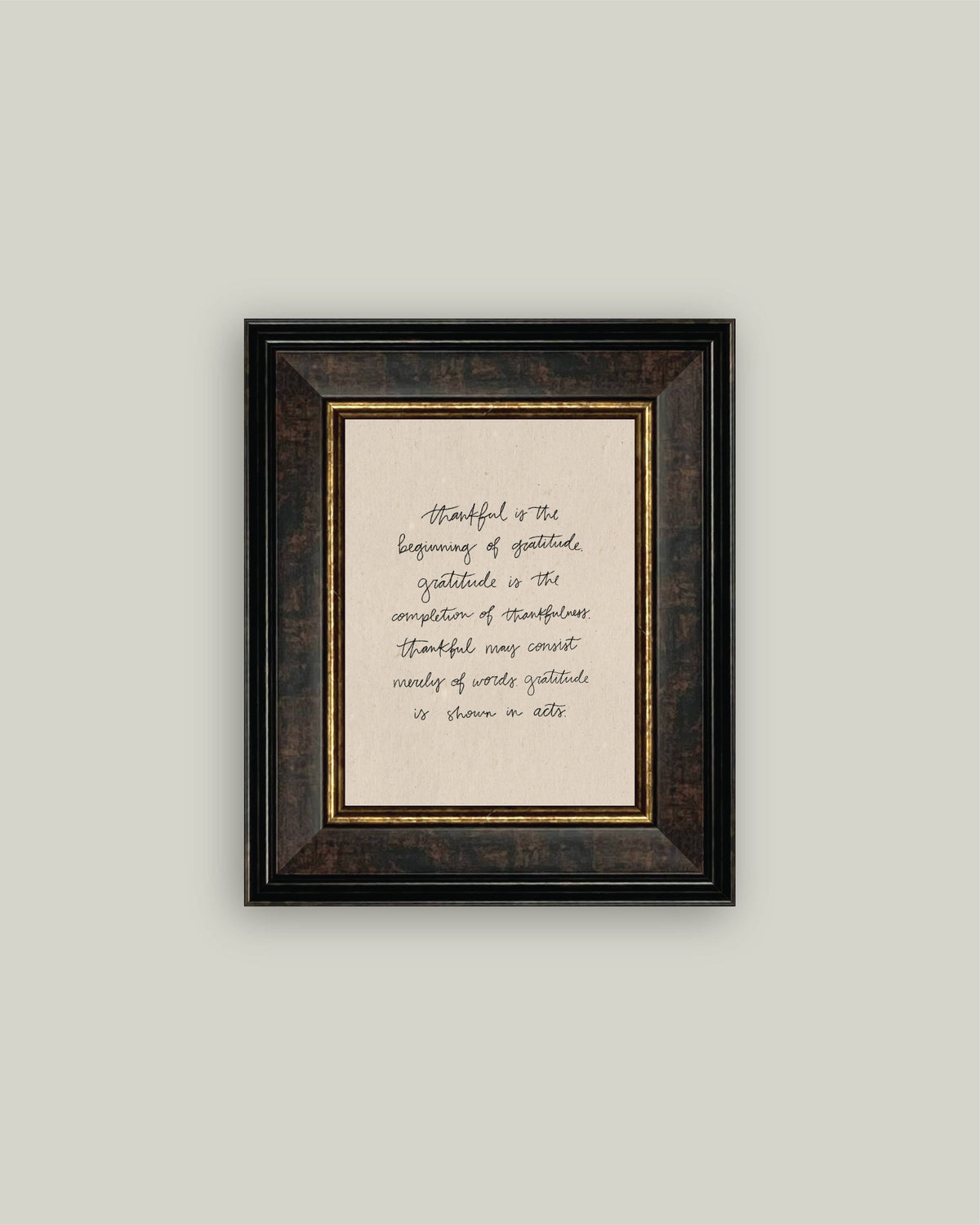 Thankful is the Beginning Framed Art, Feathered Farmhouse