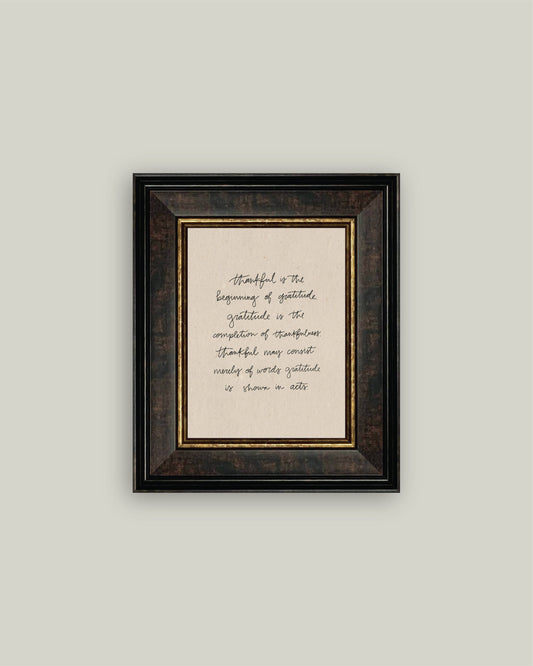 Thankful is the Beginning Framed Art, Feathered Farmhouse