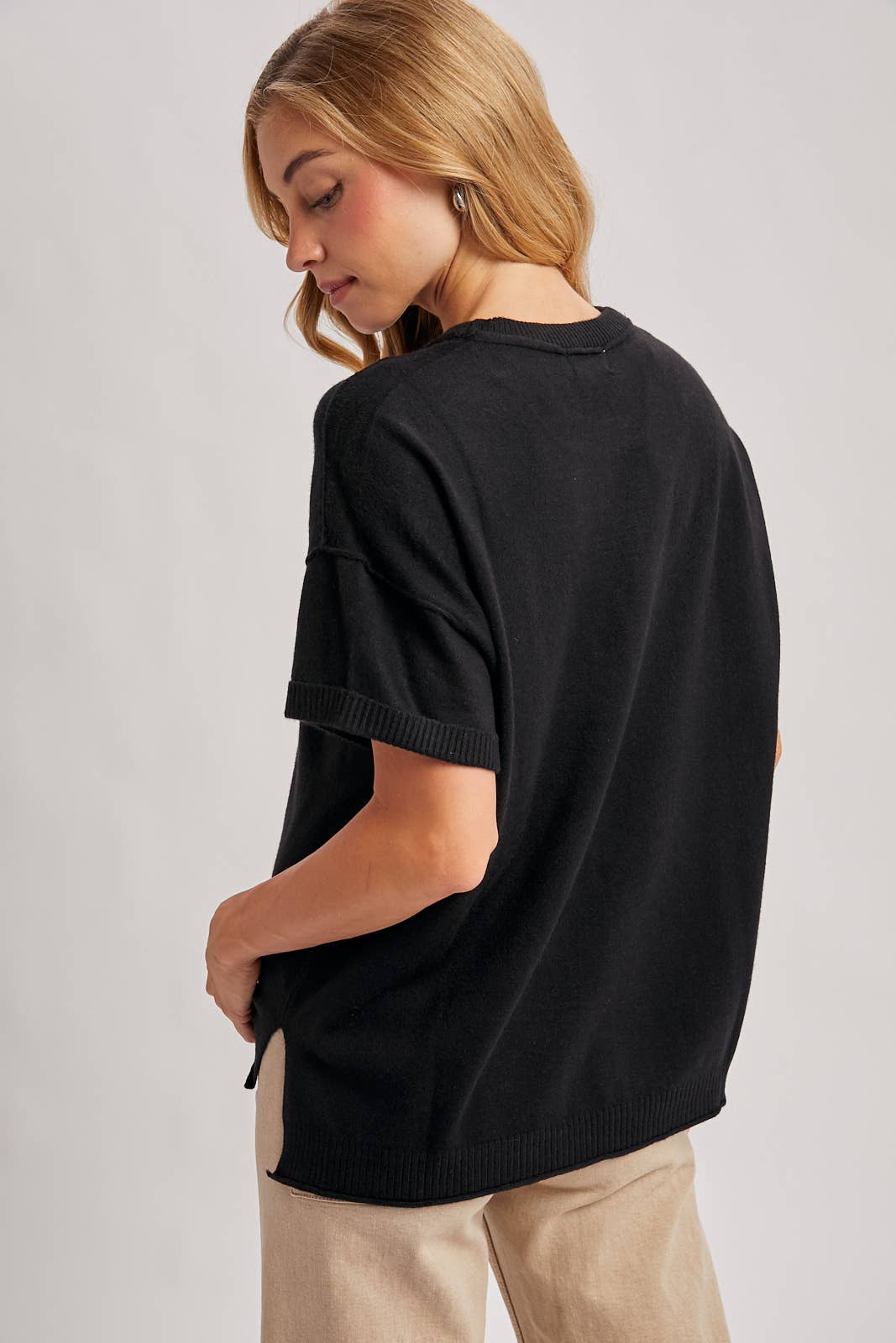 Black Maggie Knit Top, Feathered Farmhouse